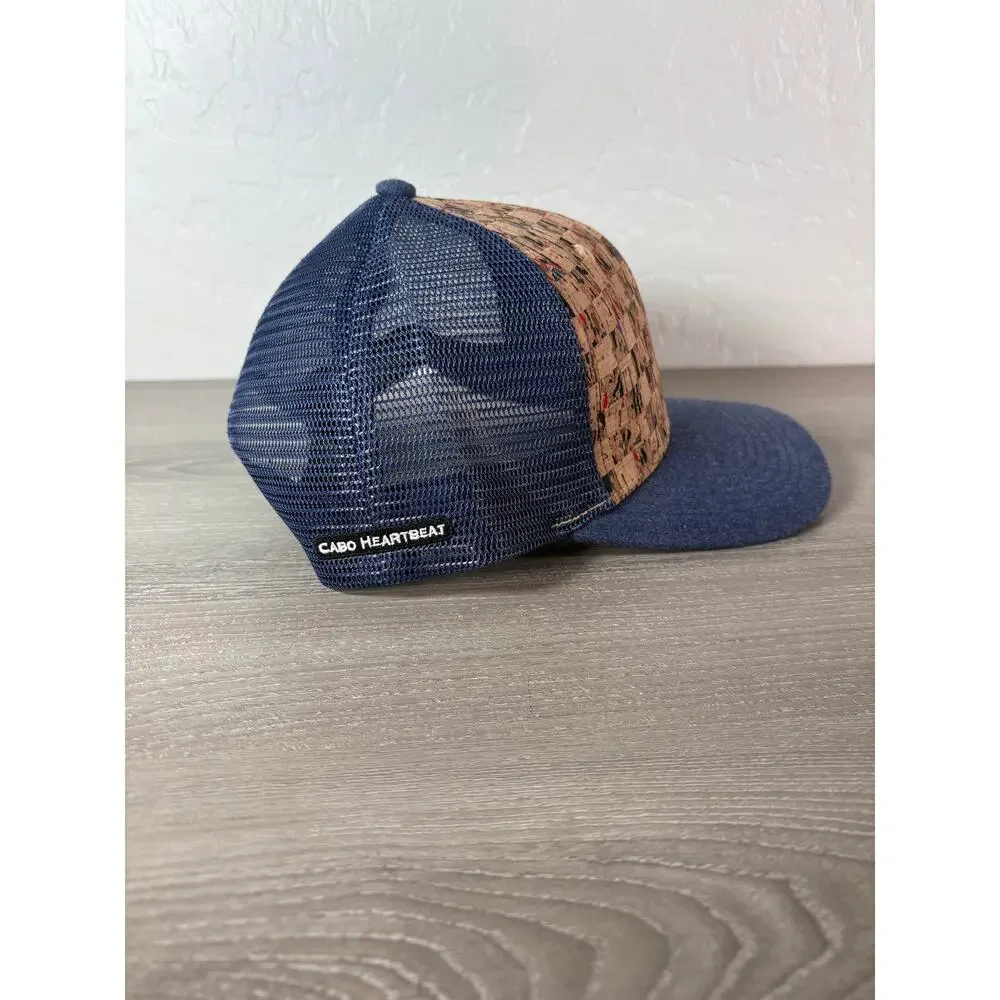 The Heartbeat Brand/ Merrell‎ Cabo Blue Brown Cork Men's Trucker Hat- EUC